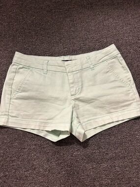 Harper Mint Green Cotton Blend Bermuda Shorts